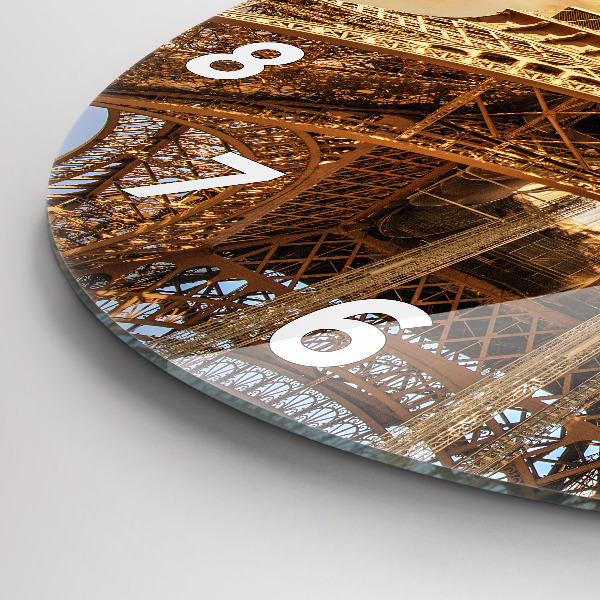 Round glass clock Eiffel Tower