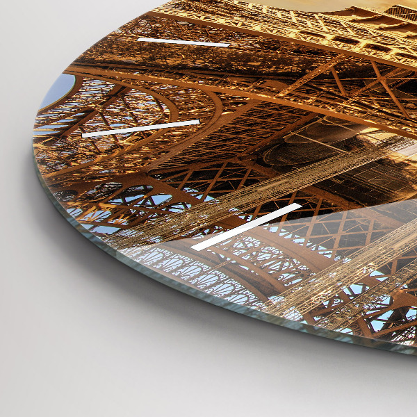Round glass clock Eiffel Tower