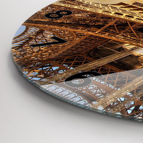 Round glass clock Eiffel Tower