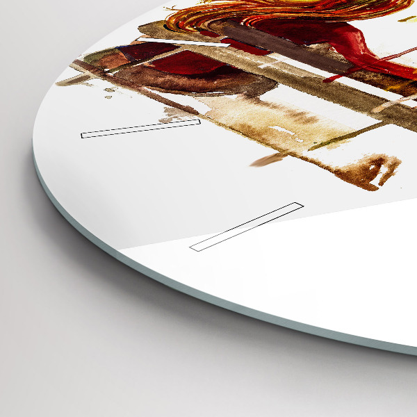 Round glass clock Autumn Landscape
