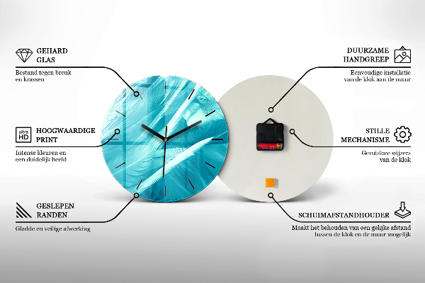 Round glass clock Picture of a deserted island