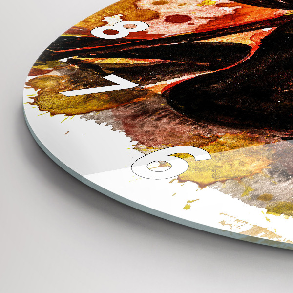 Round glass clock Love and a couple in love
