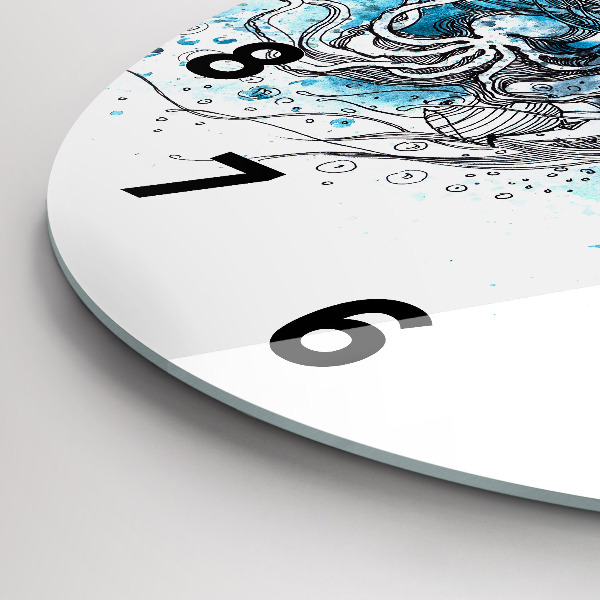 Round glass clock Underwater fish life