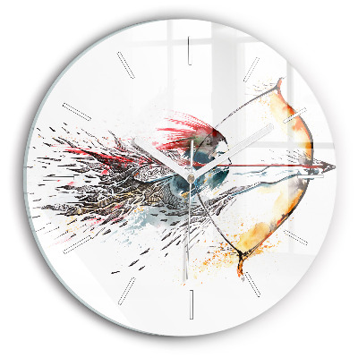 Round glass clock A warrior on the hunt