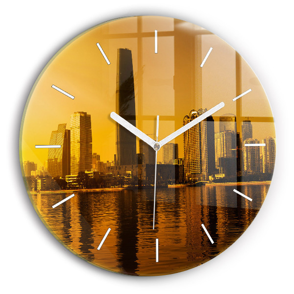 Round glass clock Zhujiang River China