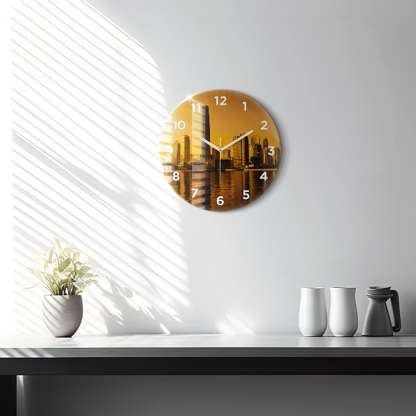 Round glass clock Zhujiang River China