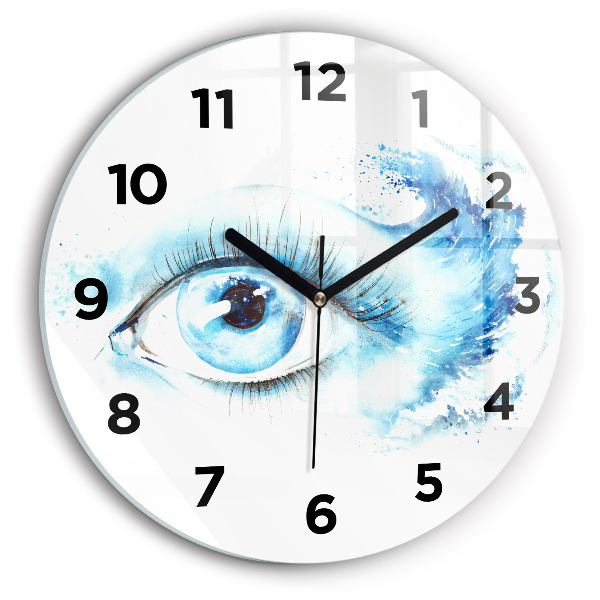 Round glass clock Sea Eye