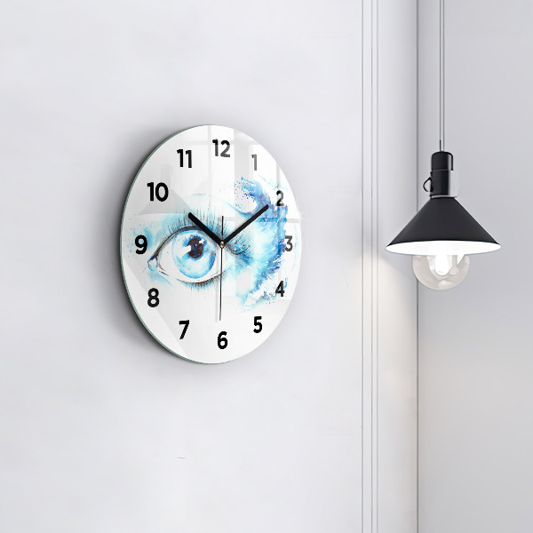 Round glass clock Sea Eye
