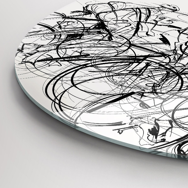Round glass clock Cycling race drawing
