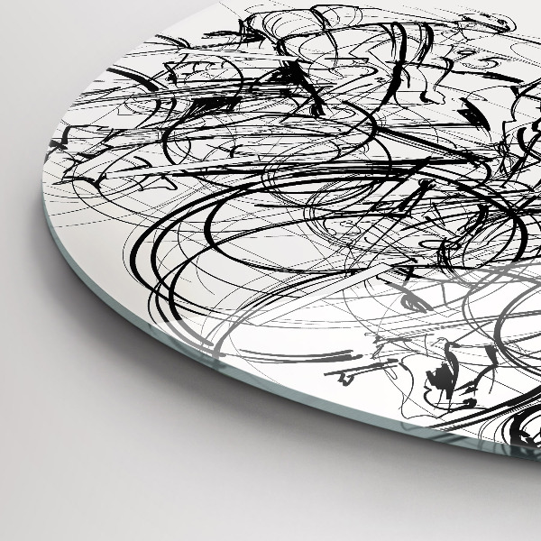 Round glass clock Cycling race drawing