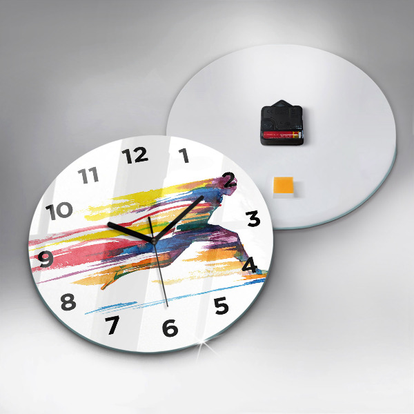 Round glass clock Runner illustration
