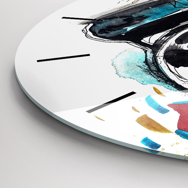 Round glass clock Woman photographer