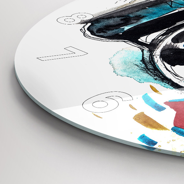 Round glass clock Woman photographer