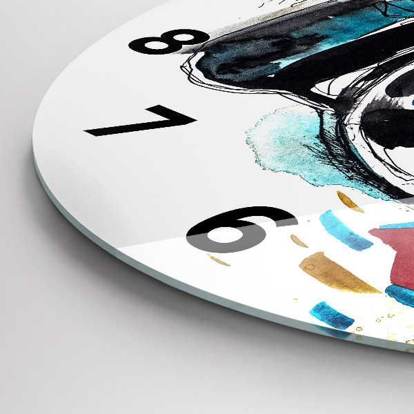 Round glass clock Woman photographer