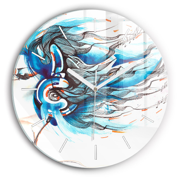 Round glass clock Illustration of a handset