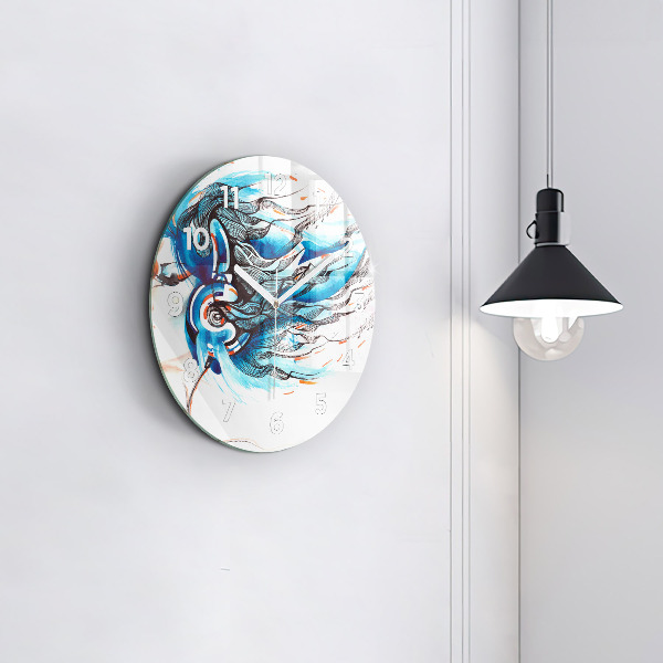 Round glass clock Illustration of a handset