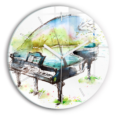 Round glass clock Illustration 4 Seasons