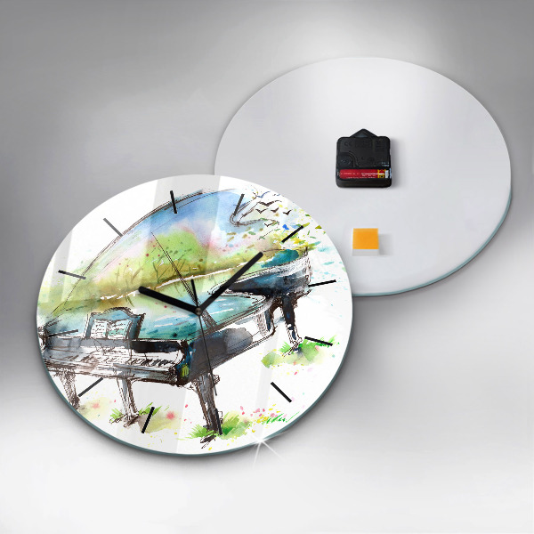 Round glass clock Illustration 4 Seasons