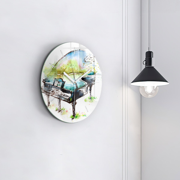 Round glass clock Illustration 4 Seasons