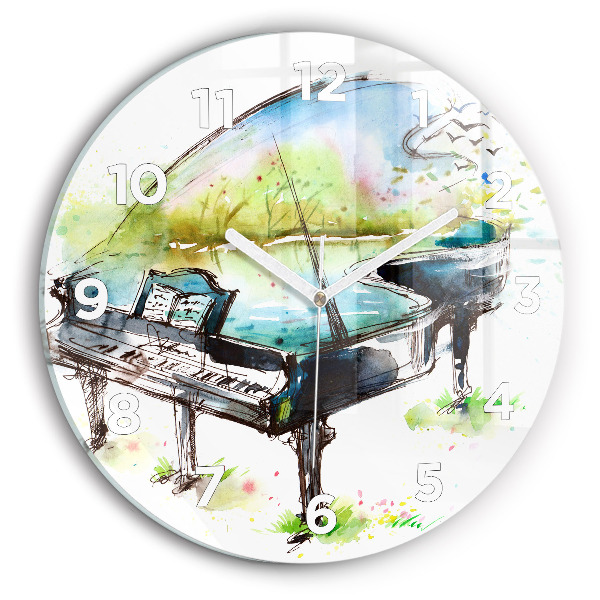 Round glass clock Illustration 4 Seasons