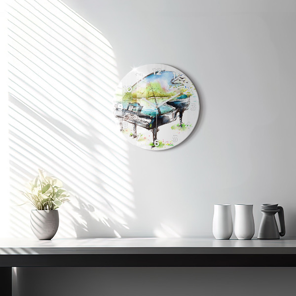 Round glass clock Illustration 4 Seasons