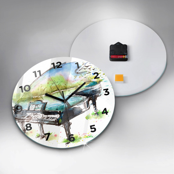 Round glass clock Illustration 4 Seasons