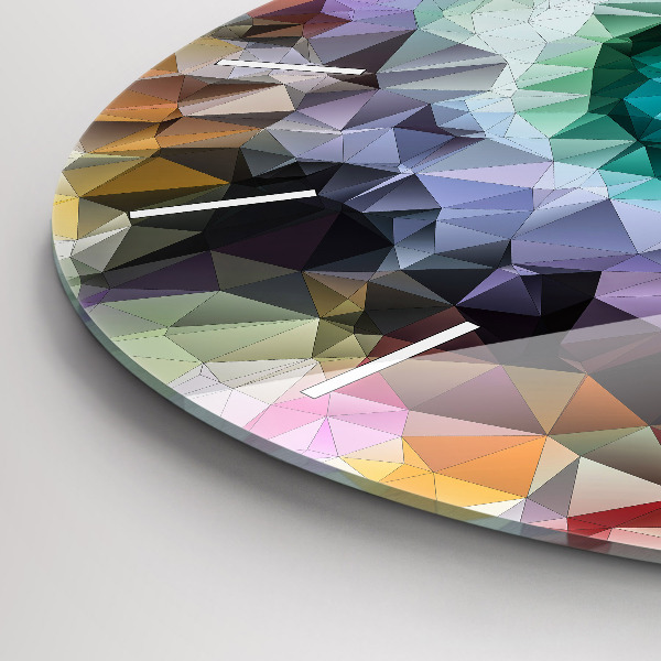 Round glass clock Colorful human eye