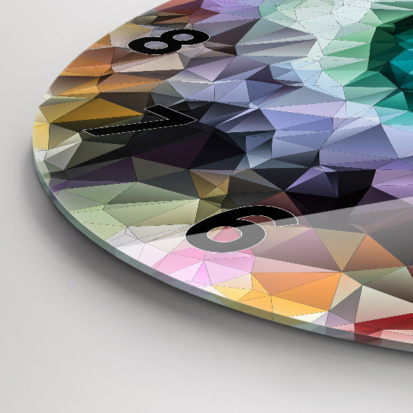 Round glass clock Colorful human eye