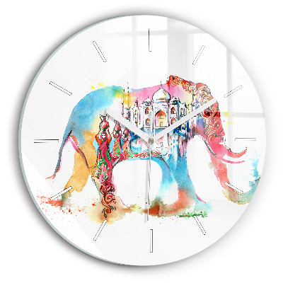 Round glass clock Indian Culture