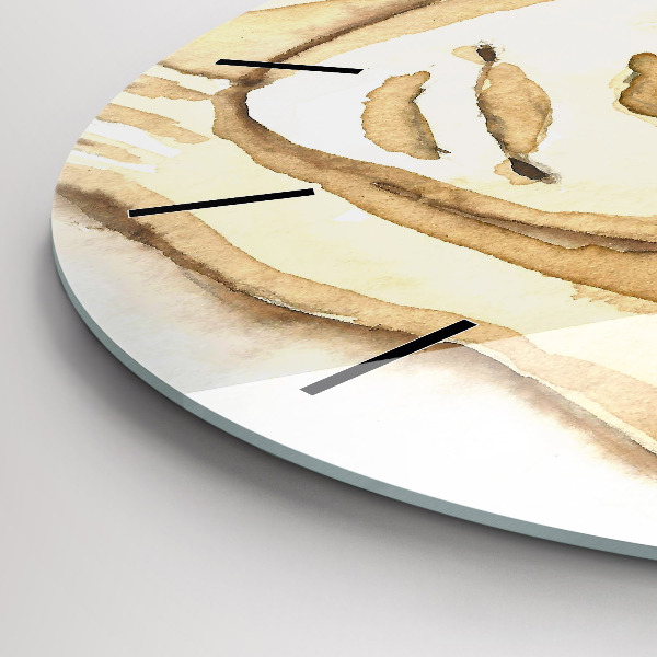 Round glass clock Portrait of a woman