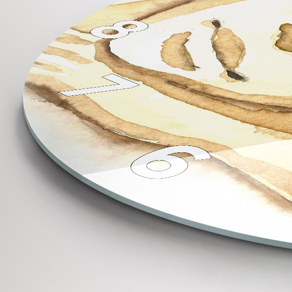 Round glass clock Portrait of a woman