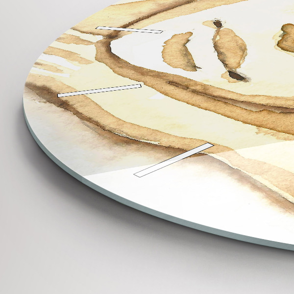 Round glass clock Portrait of a woman