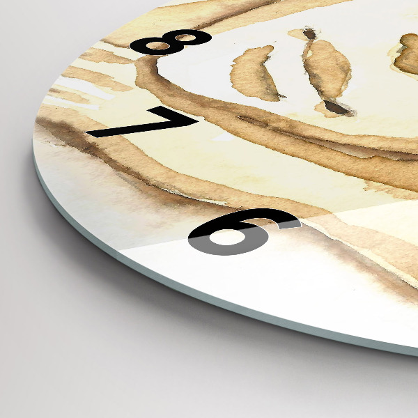 Round glass clock Portrait of a woman