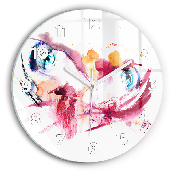 Round glass clock Romantic couple