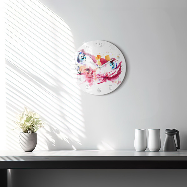 Round glass clock Romantic couple