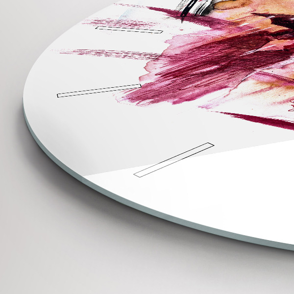 Round glass clock Romantic couple