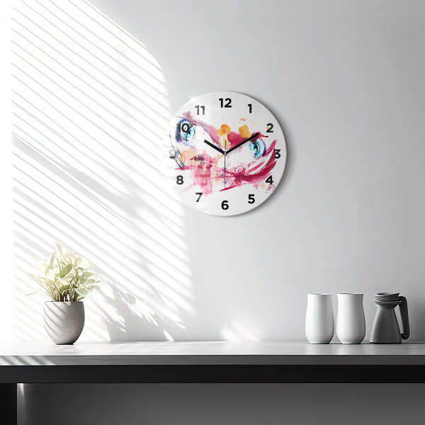 Round glass clock Romantic couple