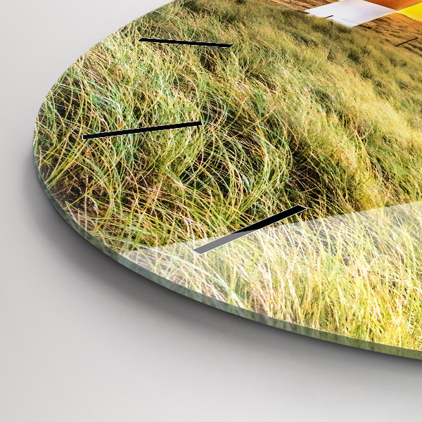Round glass clock Lighthouse