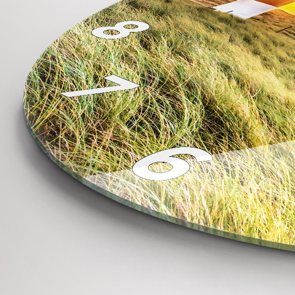 Round glass clock Lighthouse