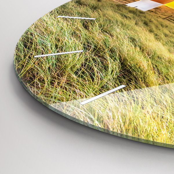 Round glass clock Lighthouse