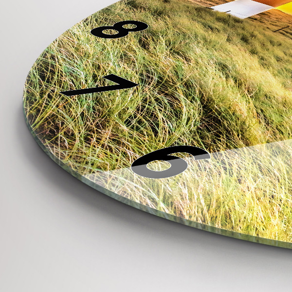 Round glass clock Lighthouse