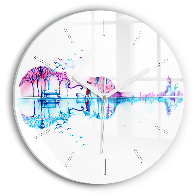 Round glass clock Cello Park Lake