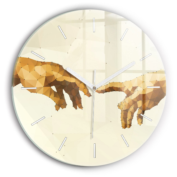 Round glass clock Creation of Adam