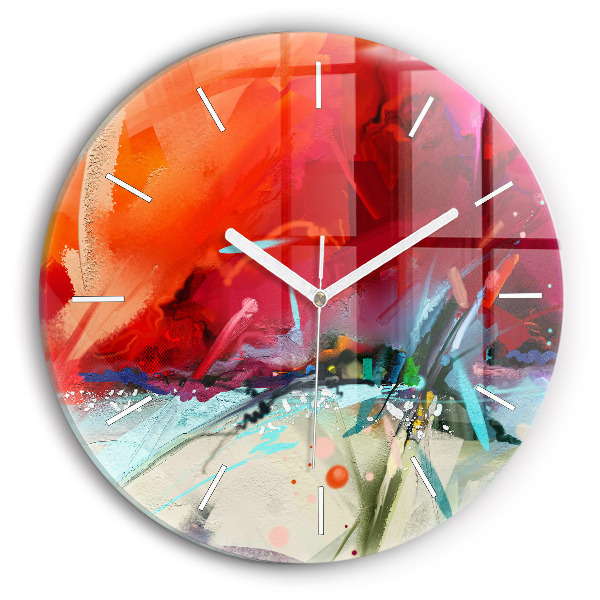 Round glass clock Rows of spices