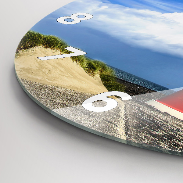 Round glass clock Lighthouse