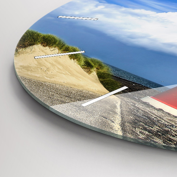 Round glass clock Lighthouse