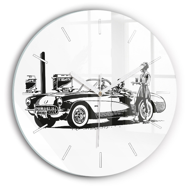 Round glass clock Retro Illustration