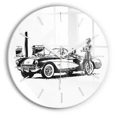 Round glass clock Retro Illustration