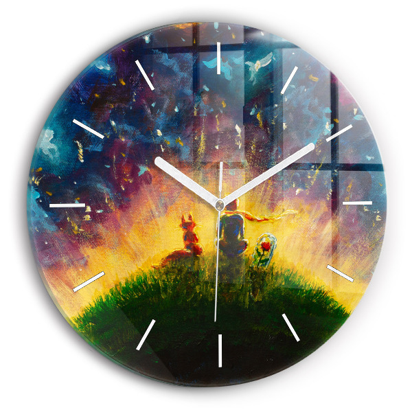Round glass clock Abstraction The Little Prince