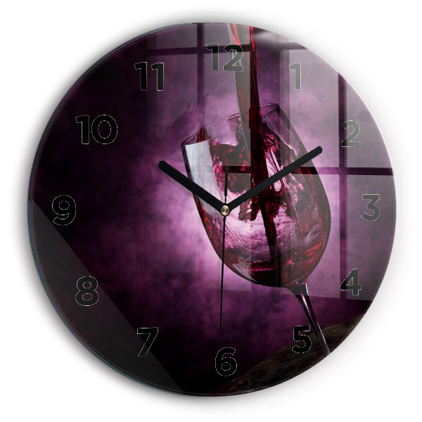 Round glass clock Wine glass